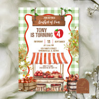 Green Plaid Quirky Apple Orchard Anniversaire