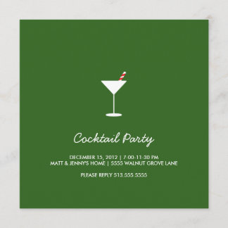 Invitation Green pour la fête de cocktails Swizzle