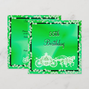 Invitation Green Princess Coach & Horses 55e anniversaire
