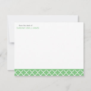 Invitation Green Quatrefoil Remerciements