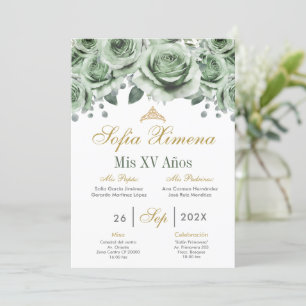 Invitation Green Quinceanera
