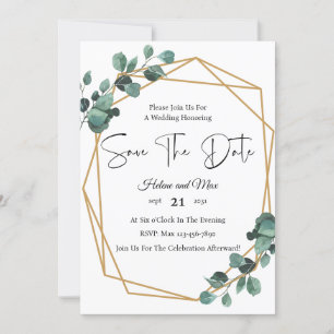 Invitation Green Romantic Photo Enregistrer La Date Invitatio