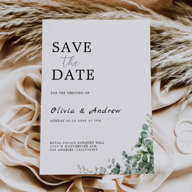 Invitation Green Save The Date Mariage (Greenery Save The Date Wedding Invitation)