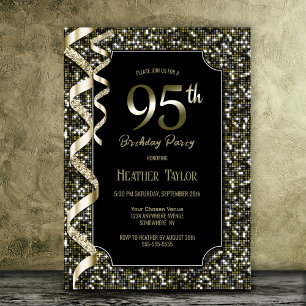 Invitation Green Sequins 95e fête d'anniversaire
