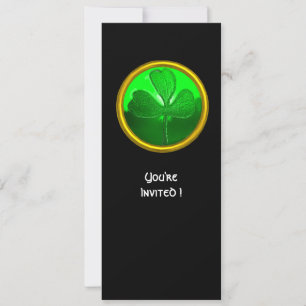 INVITATION GREEN SHAMROCK GEMSTONE, FÊTE DE LA JOURNÉE DE ST 