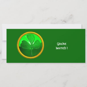 INVITATION GREEN SHAMROCK GEMSTONE, FÊTE DE LA JOURNÉE DE ST