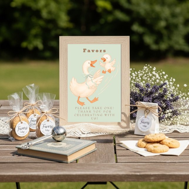 Invitation Green Silly Goose Favor Table Sign  (Green Silly Goose Favor Table Sign )