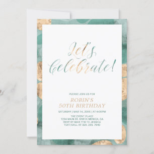 Invitation Green Simple Moderne Motif Adulte Anniversaire