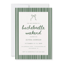 Green Stripe Coquette Bachelorette Weekend Details