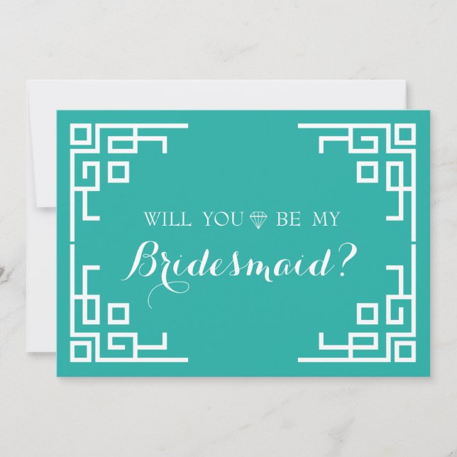 Invitation Green Swirl Bordure Cute Seras-Tu Ma Servante D'Ac (Devant)