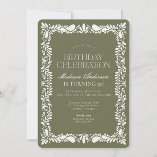 Invitation Green Talavera Carrelage Espagne Fête d'anniversai