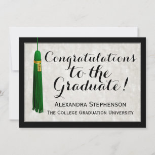 Invitation Green Tassel Félicitations aux diplômés