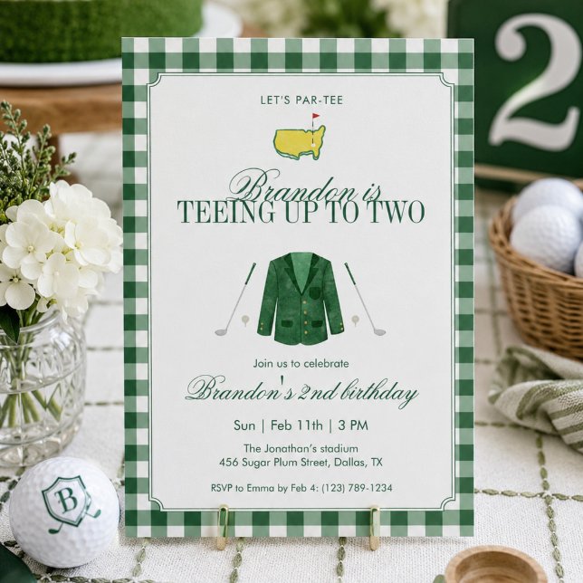 Invitation Green Teeing jusqu'à deux ans Golf 2e anniversaire (Créateur téléchargé)