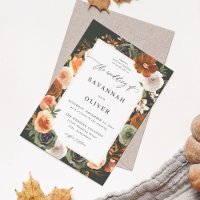 Green & Terra Cotta Floral Mariage S2 - Vert foncé