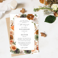 Green & Terra Cotta Floral Trad Mariage S2 - Blanc