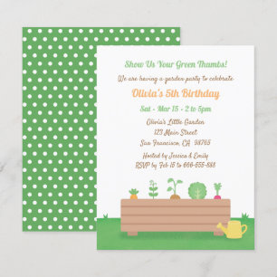 Invitation Green Thumbs Planter Box Anniversaire de enfant Pa