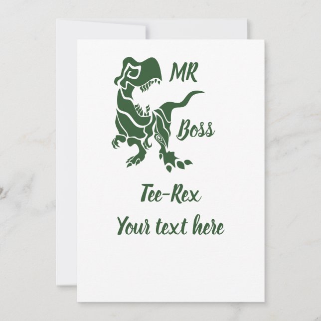 Invitation Green Trex le Boss Dino (Devant)
