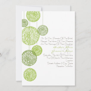 Invitation Green Twine Globes