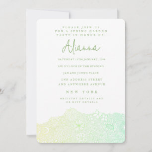 Invitation Green Unique Garden Scène Artiste Anniversaire