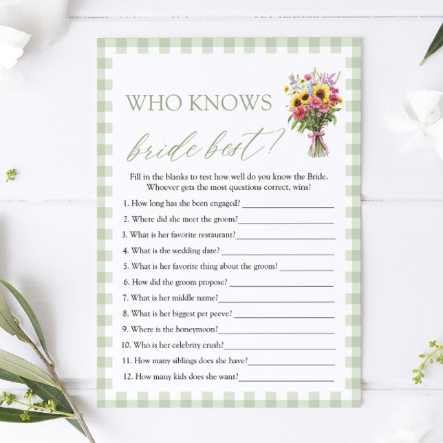 Invitation Green Who Knows The Bride Best Bridal Shower Game (Green Who Knows The Bride Best Bridal Shower Game)
