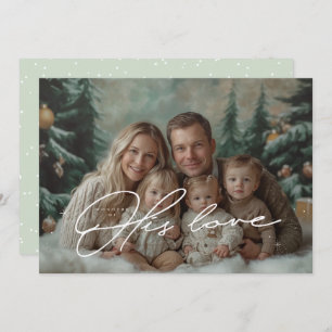 Invitation Green Wonders of His Love Christmas Card