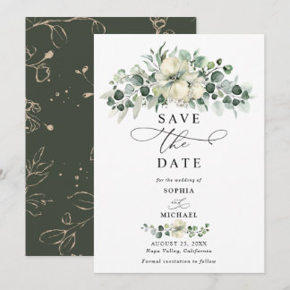Invitation Greenery Eucalyptus Wedding Save The Date 
