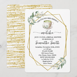 Invitation Greenery Trouve Sa Fête des mariées Matcha Parfait