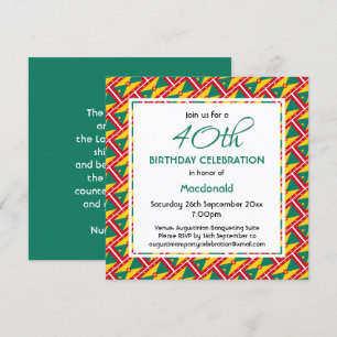 Invitation GRENADA CARRIACOU FLAG personnalisé Anniversaire F
