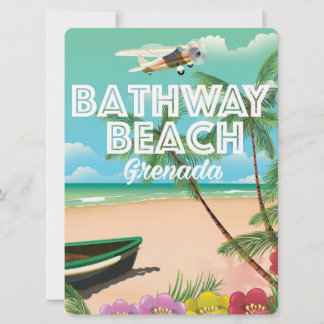 Invitation Grenade Bathway beach Travel Poster