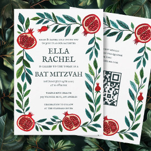 Invitation Grenade personnalisée B'nai Bat Bar Mitzvah QR Cod