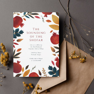 Invitation Grenades peintes Rosh Hashanah