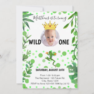 Invitation Grenouille 1er anniversaire prince baby kids party