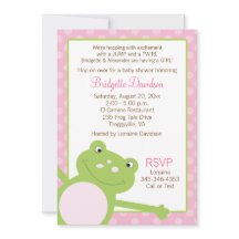 Grenouille à baguette verte Baby shower rose
