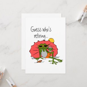 Invitation Grenouille à la fête de la retraite à la plage