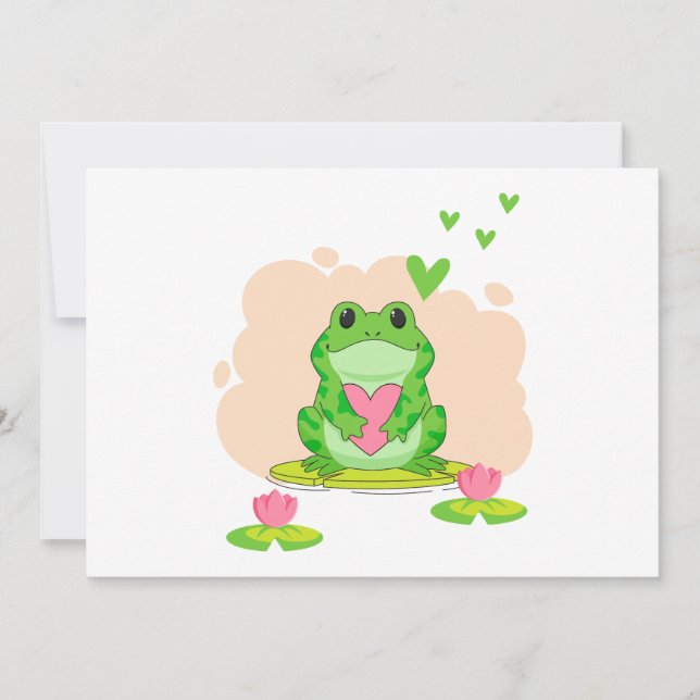 Invitation Grenouille de la Saint-Valentin (Devant)