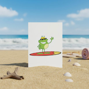 Invitation Grenouille de surf portant des lunettes de soleil