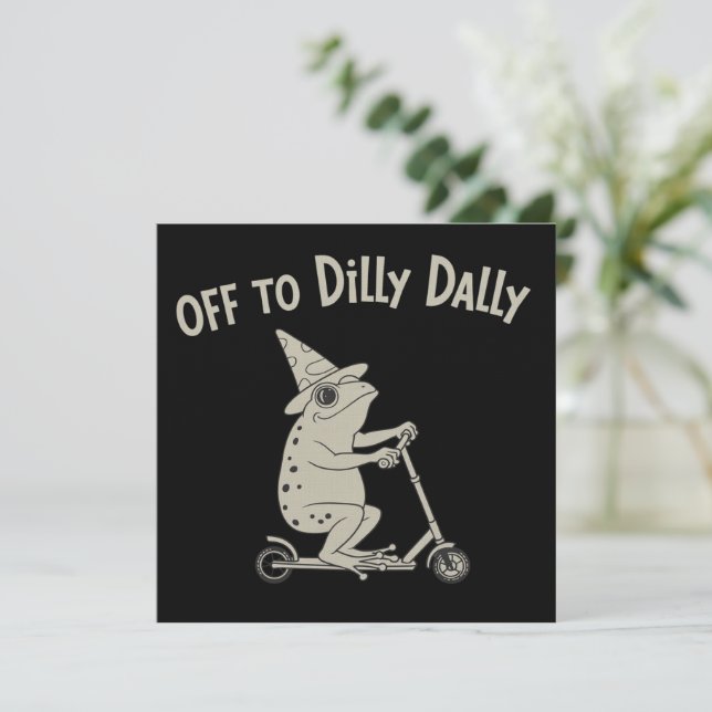 Invitation Grenouille Dilly Dallying Née Pour Dilly Dally Sil (Debout devant)