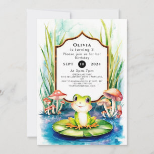 Invitation Grenouille mignonne pour enfants Anniversaire