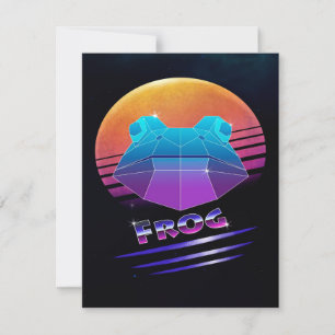 Invitation Grenouille rétro synthwave Grenouille verte Amoure