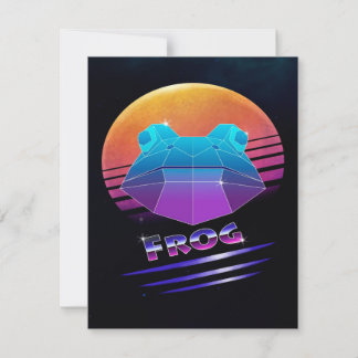 Invitation Grenouille rétro synthwave Grenouille verte Amoure