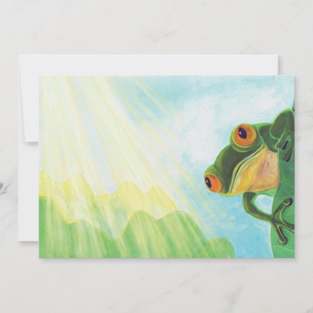 Invitation Grenouille verte attrapant les rayons du soleil (Devant)