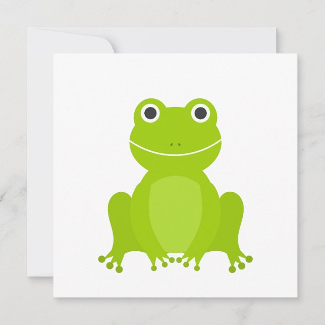Invitation Grenouille verte mignonne (Devant)