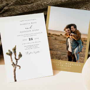 Invitation GRETA Aquarelle Joshua Tree Photo Mariage Invitat