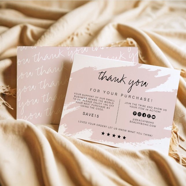 Invitation GRETCHEN | Blush Smudge Small Business Merci (Créateur téléchargé)