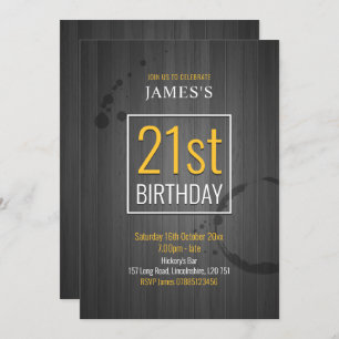 Invitation Grey Faux Wood