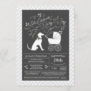 Invitation Greyhound Chig Baby shower genre neutre