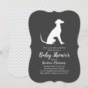 Invitation Greyhound Chig Baby shower genre neutre