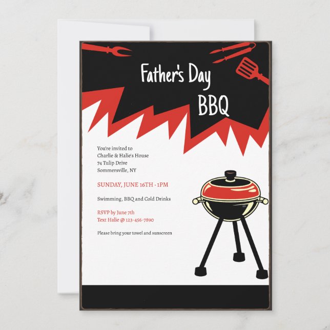 Invitation Gril BBQ chaud (Devant)