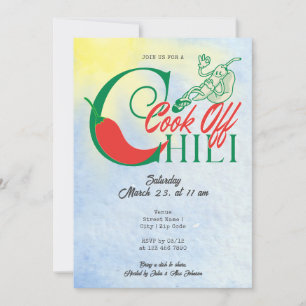 Invitation Grill and Chill Party Chili Cook Off Friendly