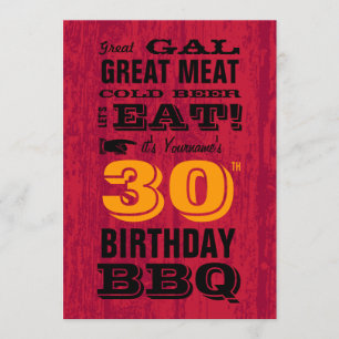 Invitation Grillade barbecue du 30e anniversaire